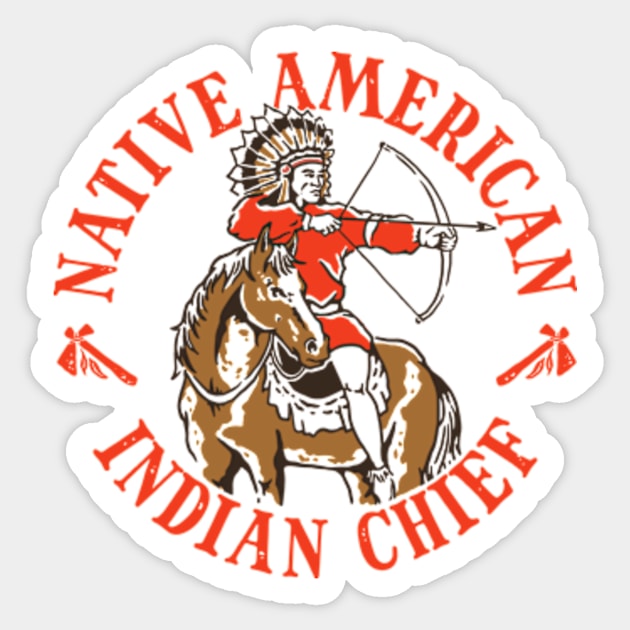 native american chief Sticker by myvintagespace